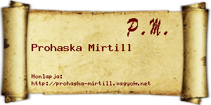 Prohaska Mirtill névjegykártya